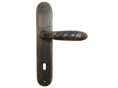 GAUDIUM MG3211 - Bronze door handle on back plate _ Fama International